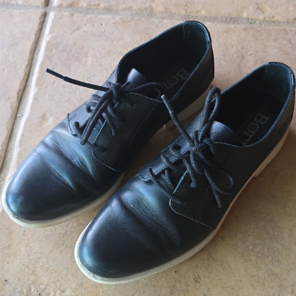 Born Black Leather Lace Up Oxfords Woman's Shoes